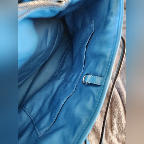 COACH Luxury Signature Tote Bag Beige/Blue 20in x 9in - Picture 13 of 15